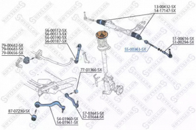 STELLOX 5500361sx -  Осевой шарнир, рулевая тяга