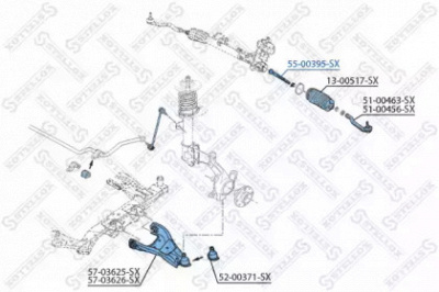 STELLOX 5500395sx -  Осевой шарнир, рулевая тяга