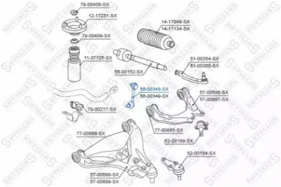 STELLOX 5600348sx -  56-00348-SX_ТЯГА СТАБИЛИЗАТОРА ПЕРЕДНЕГО ПРАВАЯ! M