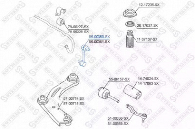 STELLOX 5600360sx -  Стойка стабилизатора переднего, левая