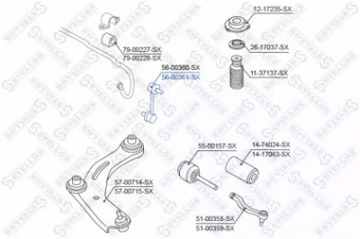 STELLOX 5600361sx -  56-00361-SX_ТЯГА СТАБИЛИЗАТОРА ПЕРЕДНЕГО ПРАВАЯ! N