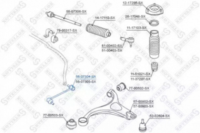 STELLOX 5607304sx -  Стойка стабилизатора переднего, левая