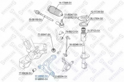 STELLOX 5700092sx -  Рычаг независимой подвески колеса, подвеска колеса