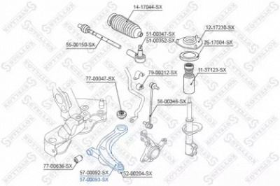 STELLOX 5700093sx -  Рычаг независимой подвески колеса, подвеска колеса