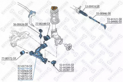 STELLOX 5703719sx -  Рычаг независимой подвески колеса, подвеска колеса