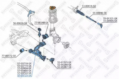STELLOX 5703723sx -  Рычаг независимой подвески колеса, подвеска колеса