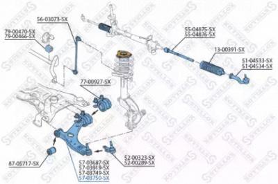 STELLOX 5703750sx -  Рычаг независимой подвески колеса, подвеска колеса