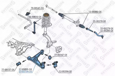 STELLOX 5703754sx -  Рычаг независимой подвески колеса, подвеска колеса