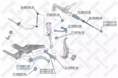 STELLOX 5703858sx -  Рычаг независимой подвески колеса, подвеска колеса
