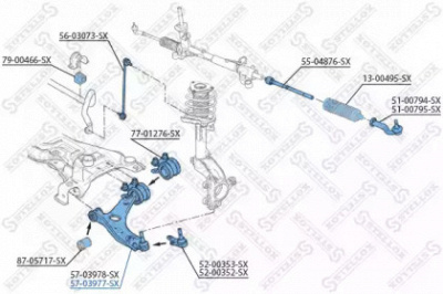 STELLOX 5703977sx -  Рычаг независимой подвески колеса, подвеска колеса