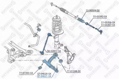 STELLOX 5704021sx -  Рычаг независимой подвески колеса, подвеска колеса