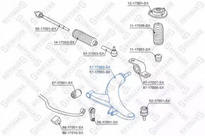 STELLOX 5717002sx -  Рычаг независимой подвески колеса, подвеска колеса