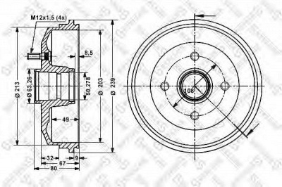 STELLOX 60252529sx -  Тормозной барабан