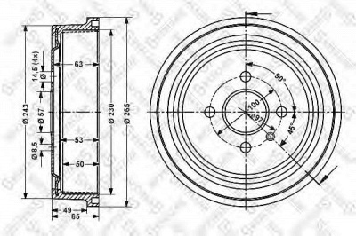STELLOX 60253614sx -  Тормозной барабан