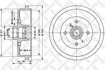 STELLOX 60254709sx -  Тормозной барабан