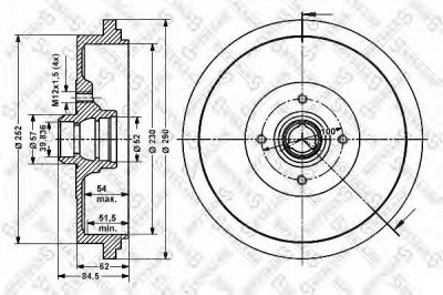 STELLOX 60254719sx -  Тормозной барабан
