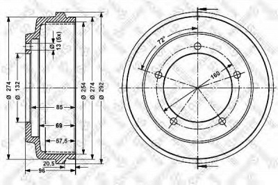 STELLOX 60262508sx -  Тормозной барабан