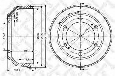 STELLOX 60262509sx -  Тормозной барабан