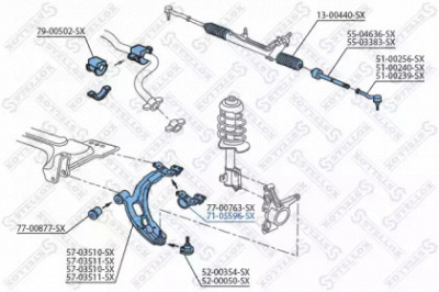 STELLOX 7105596sx -  Подвеска, рычаг независимой подвески колеса