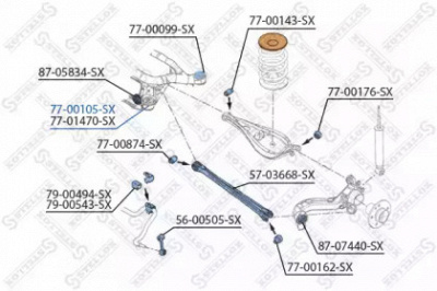 STELLOX 7700105sx -  Подвеска, рычаг независимой подвески колеса