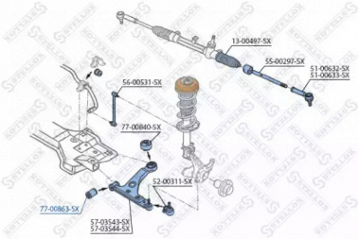 STELLOX 7700863sx -  Подвеска, рычаг независимой подвески колеса