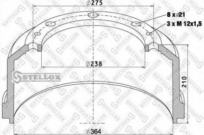 STELLOX 8500007sx -  Тормозной барабан