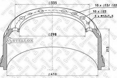 STELLOX 8500013sx -  Тормозной барабан