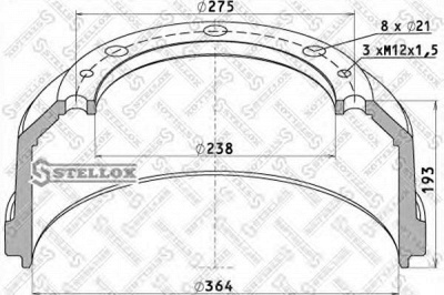 STELLOX 8500132sx -  Тормозной барабан