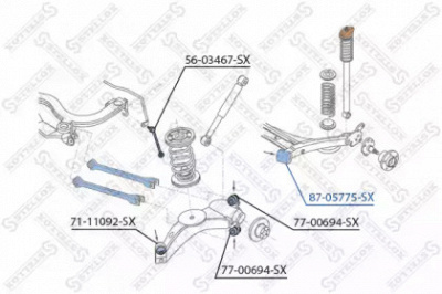 STELLOX 8705775sx -  87-05775-SX_САЙЛЕНТБЛОК ЗАД.БАЛКИ! VW GOLF/BORA/SE