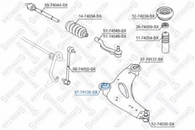 STELLOX 8774138sx -  87-74138-SX САЙЛЕНТБЛОК РЫЧАГА ПЕР.. NISSAN PRIMAS