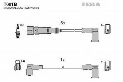 TESLA t001b -  Комплект проводов зажигания