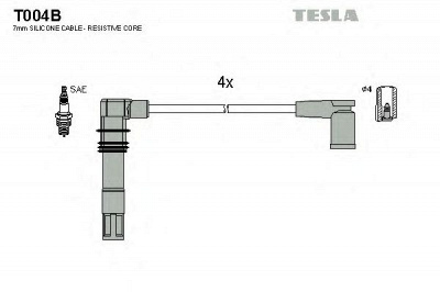 TESLA t004b -  Комплект проводов зажигания