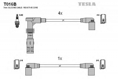 TESLA t016b - Комплект проводов зажигания