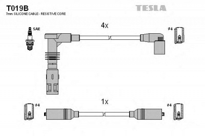 TESLA t019b - Комплект проводов зажигания