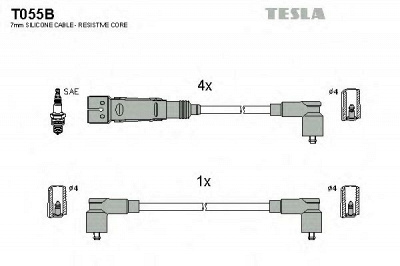 TESLA t055b -  Провода высоковольтные, комплект