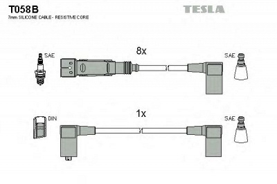 TESLA t058b -  Комплект проводов зажигания