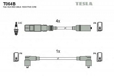 TESLA t064b -  Комплект проводов зажигания