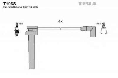 TESLA t106s - Провода высоковольтные, комплект