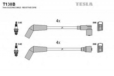 TESLA t138b - Комплект проводов зажигания