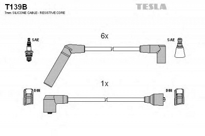 TESLA t139b - Комплект проводов зажигания