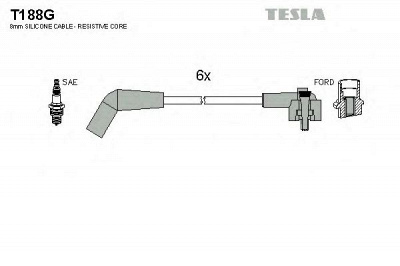 TESLA t188g - Комплект проводов зажигания