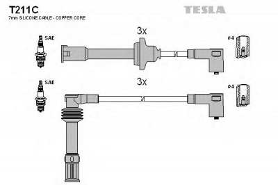 TESLA t211c - Комплект проводов зажигания