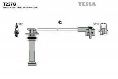 TESLA t227g - Комплект проводов зажигания