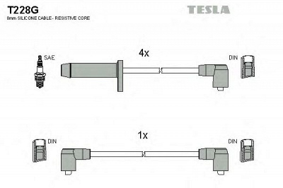 TESLA t228g - Комплект проводов зажигания