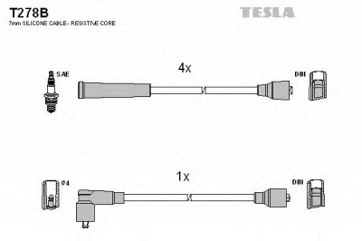 TESLA t278b - Комплект проводов зажигания