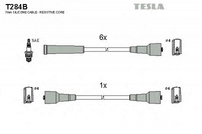 TESLA t284b - Комплект проводов зажигания