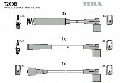 TESLA t288b - Комплект проводов зажигания