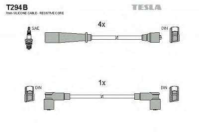 TESLA t294b -  Комплект проводов зажигания