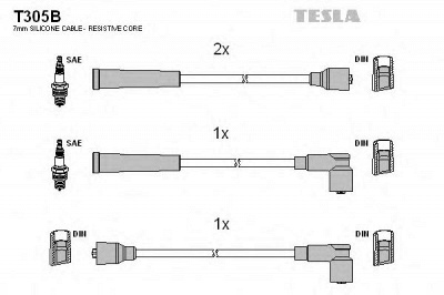 TESLA t305b -  Комплект проводов зажигания