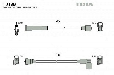 TESLA t318b - Комплект проводов зажигания